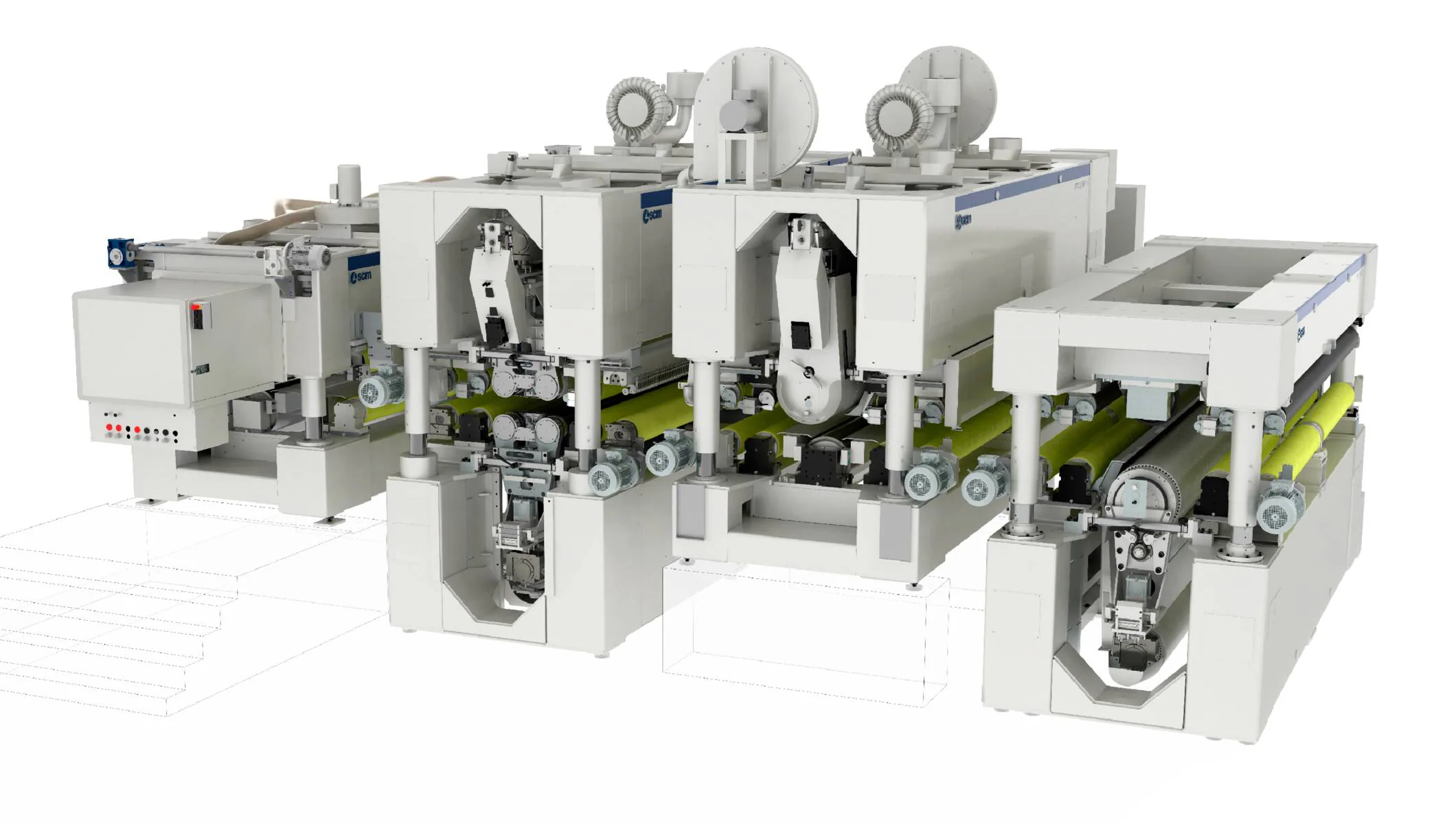 Wide belt sanders - Automatic wide belt sanders for X-lam/CLT panels - dmc system xl